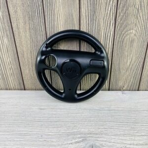 Nintendo Wii Black Racing Steering Wheel Mario Kart RVL-024